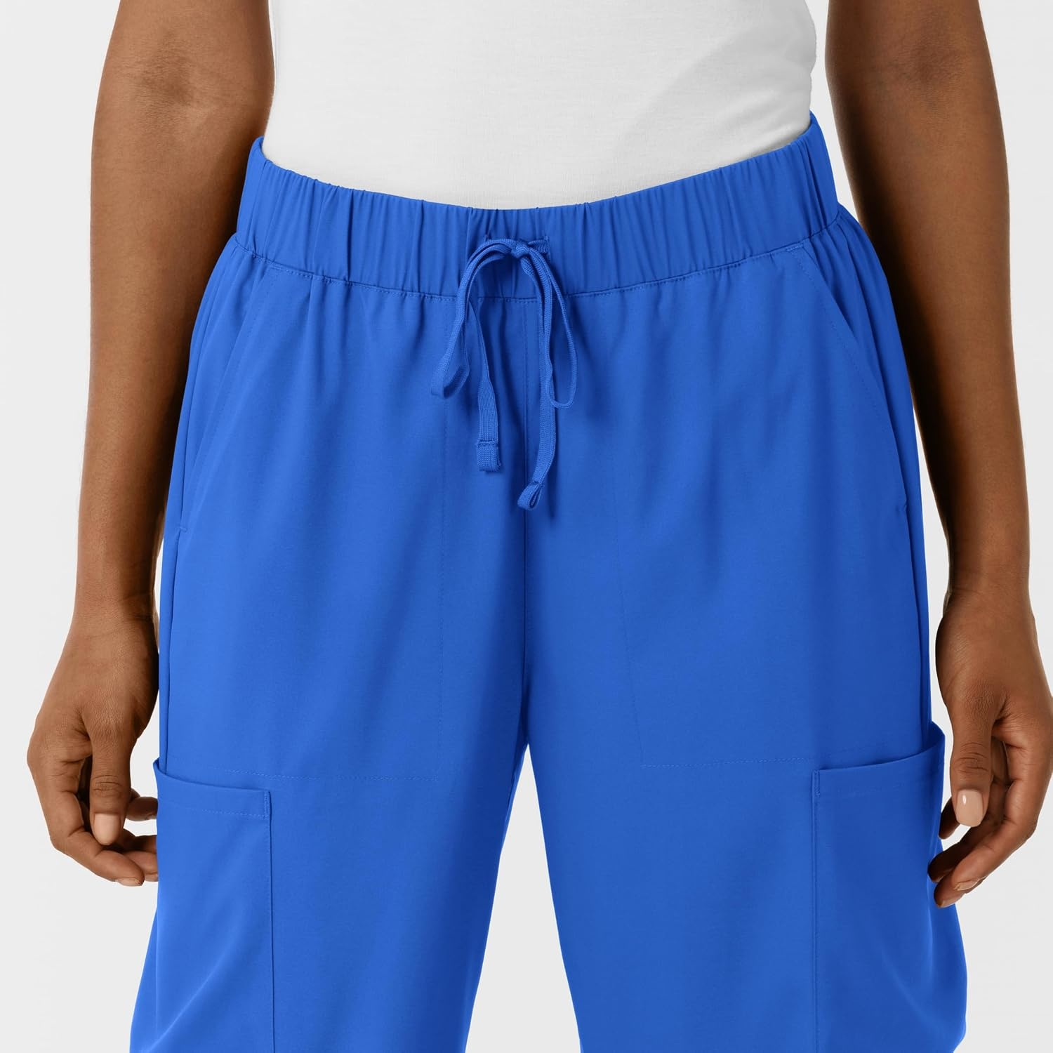 image:imageWink Scrubs for Women Boundless Classic Wide Leg Cargo Pants with Full Drawstring and 8 PocketsRoyal