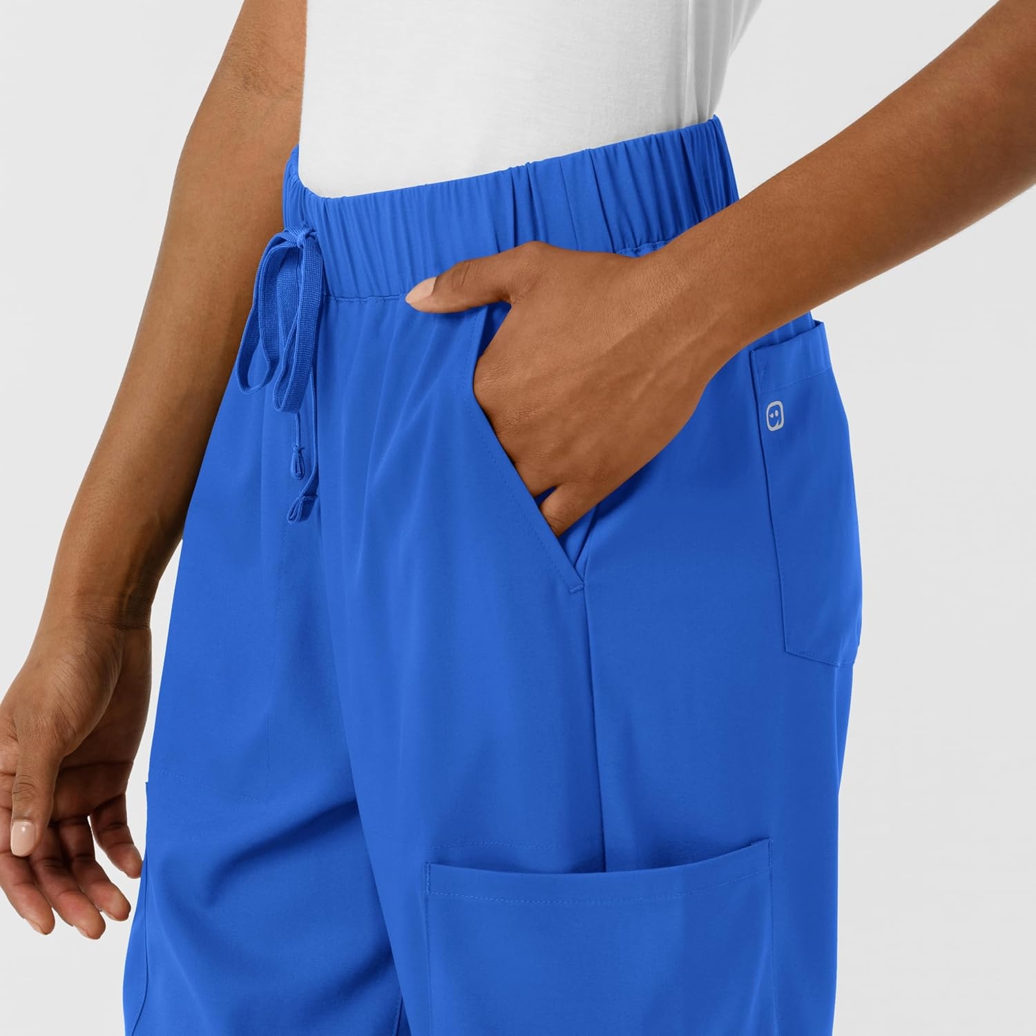 image:imageWink Scrubs for Women Boundless Classic Wide Leg Cargo Pants with Full Drawstring and 8 PocketsRoyal