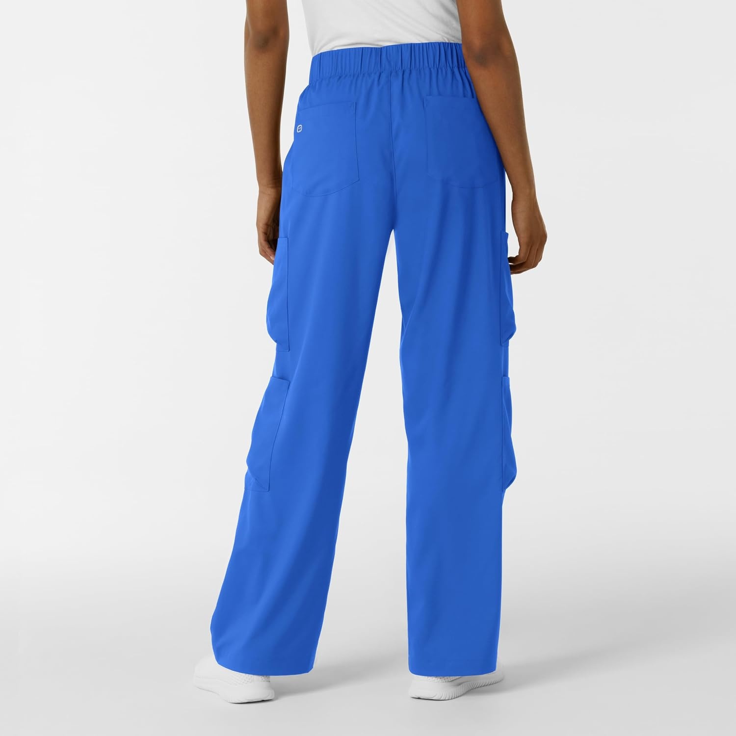 image:imageWink Scrubs for Women Boundless Classic Wide Leg Cargo Pants with Full Drawstring and 8 PocketsRoyal