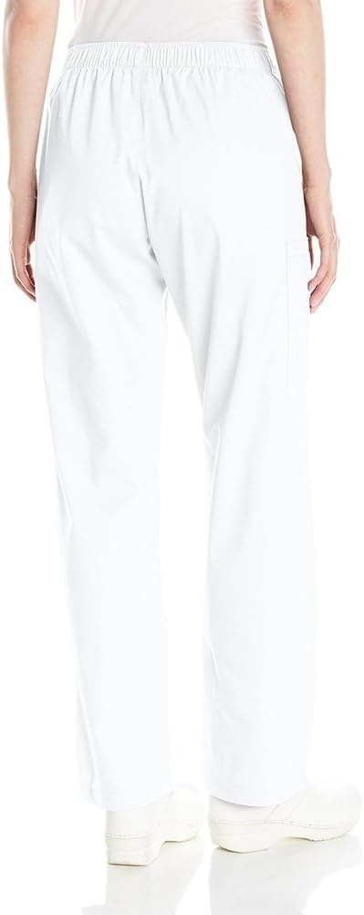 image:imageWink Scrubs for Women Boundless Classic Wide Leg Cargo Pants with Full Drawstring and 8 PocketsWhite