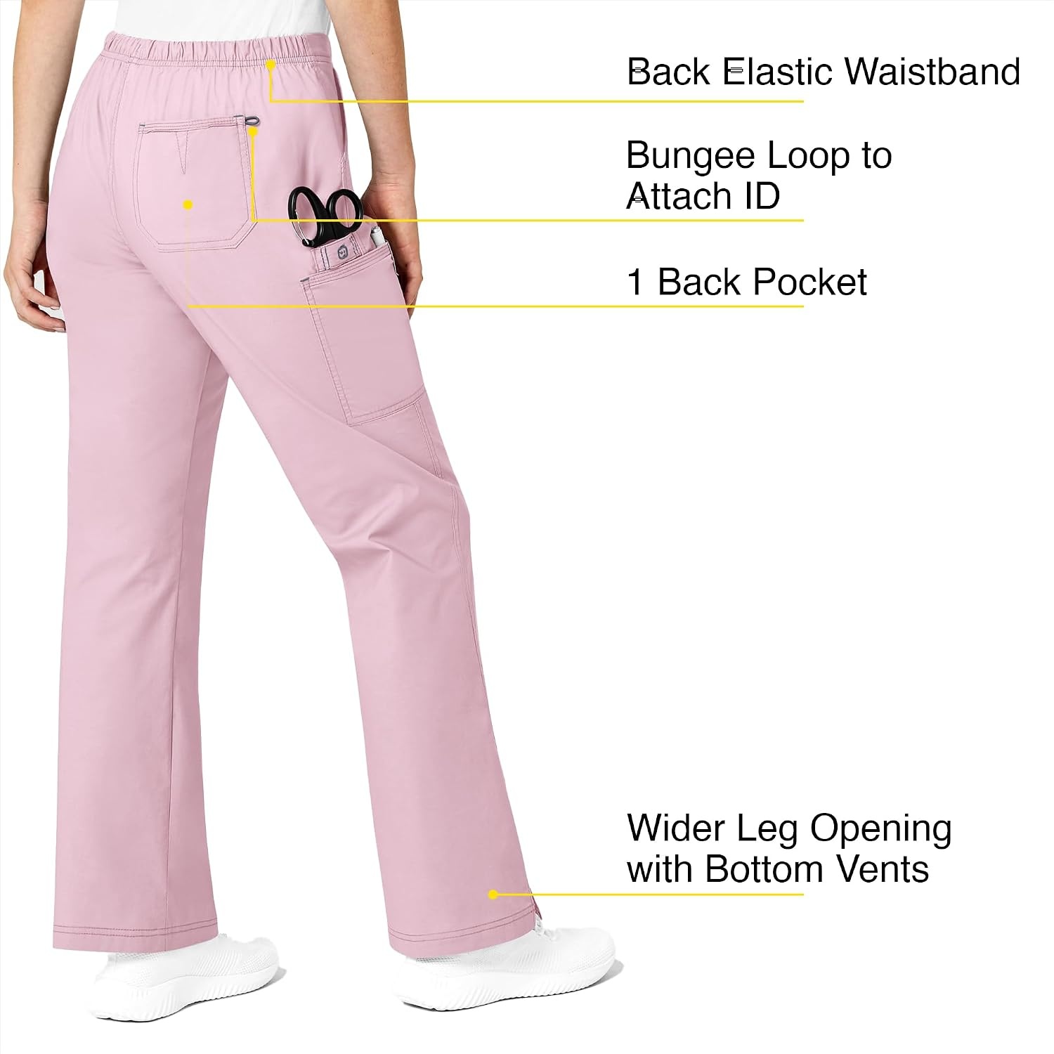 image:imageWonderWink Womens WonderFlex Grace Flare Leg Cargo Pant Rose Blush 2X