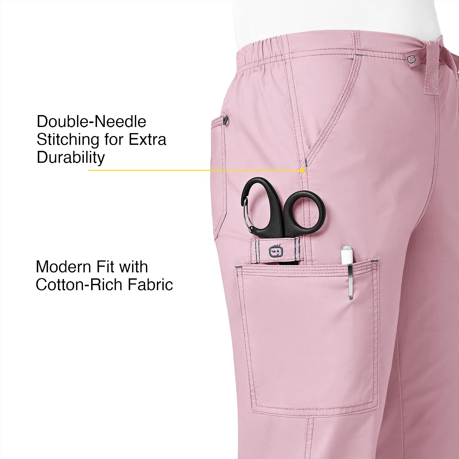 image:imageWonderWink Womens WonderFlex Grace Flare Leg Cargo Pant Rose Blush 2X