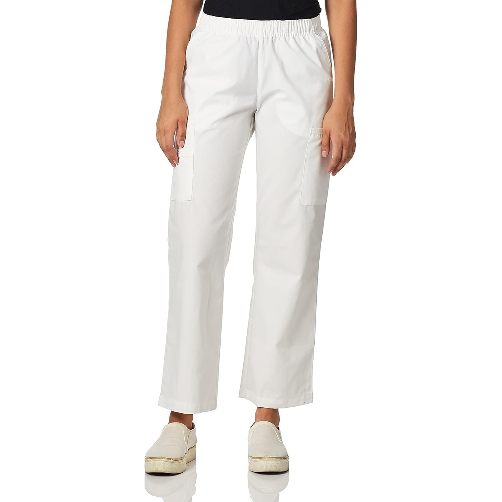 image:imageWINK Origins Quebec Womens Full Elastic Cargo Scrub PantWhite