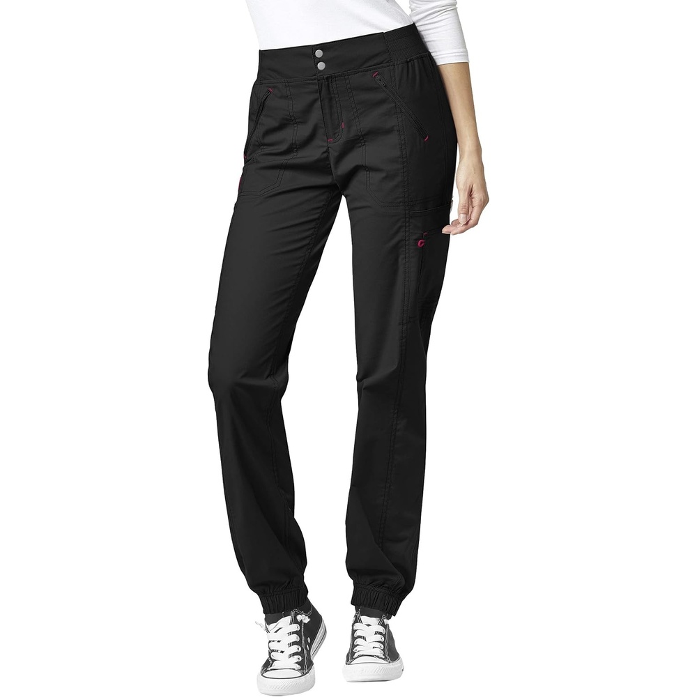 image:imageWINK Renew Womens High Waist Slim Leg Scrub PantBlack