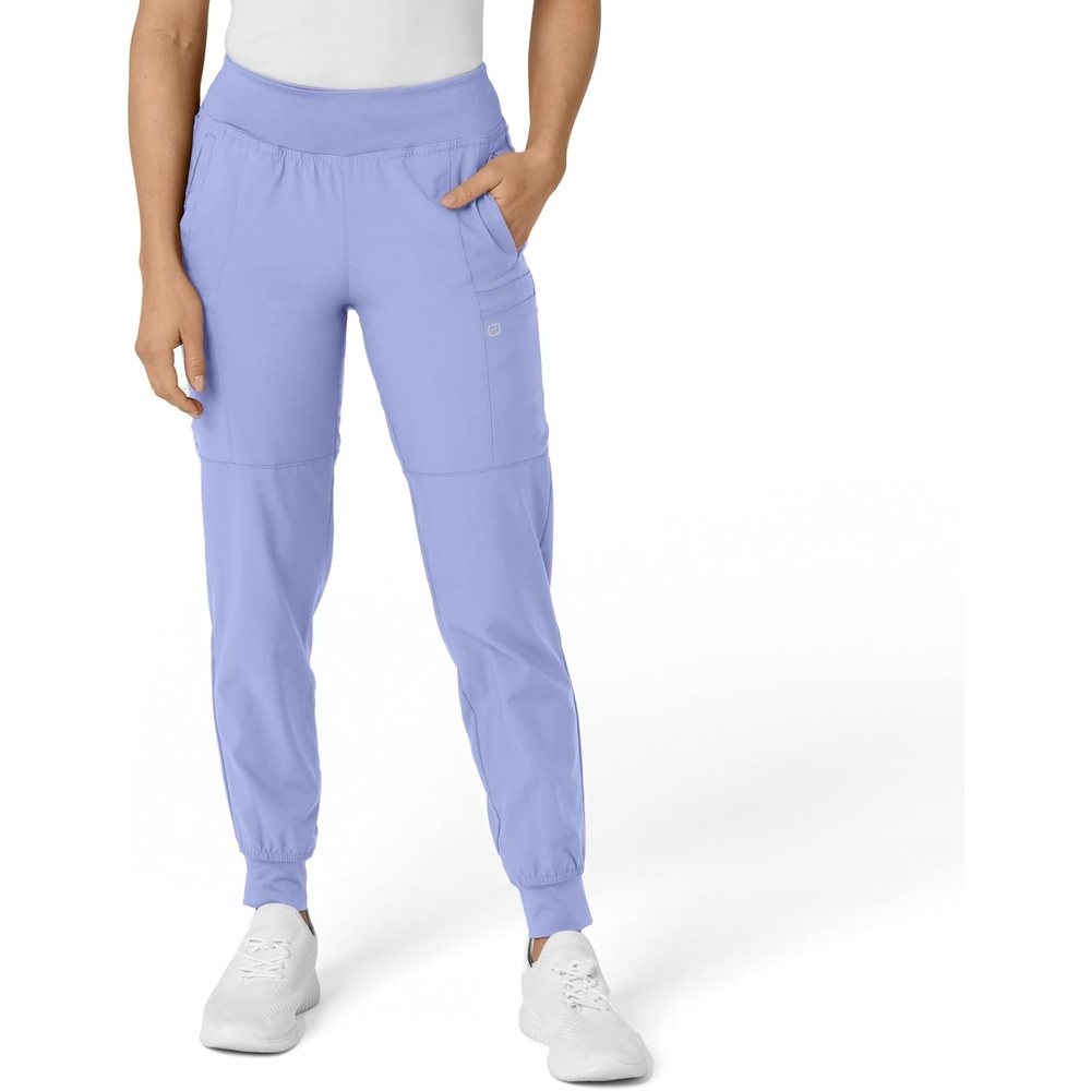 image:imageWINK Scrubs for Women W123 Comfort Waist Cargo Joggers Pants with 8 PocketsCeil Blue
