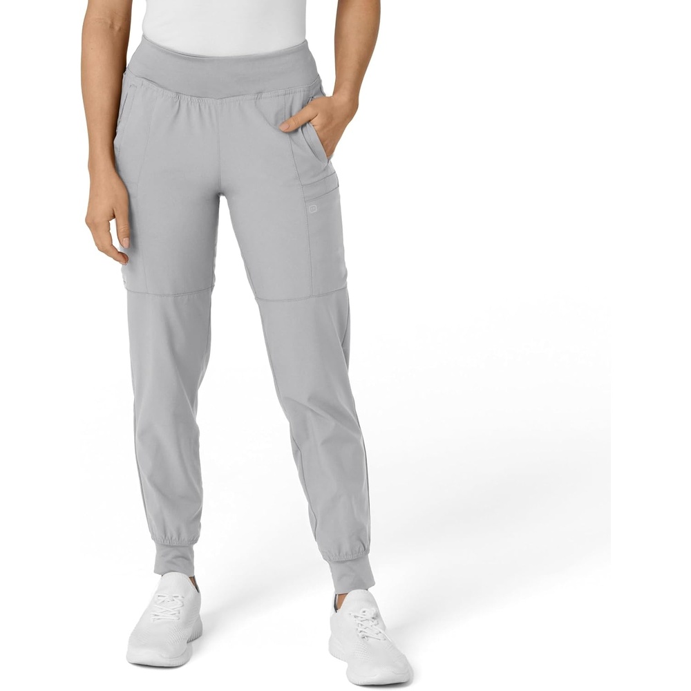 image:imageWINK Scrubs for Women W123 Comfort Waist Cargo Joggers Pants with 8 PocketsGrey