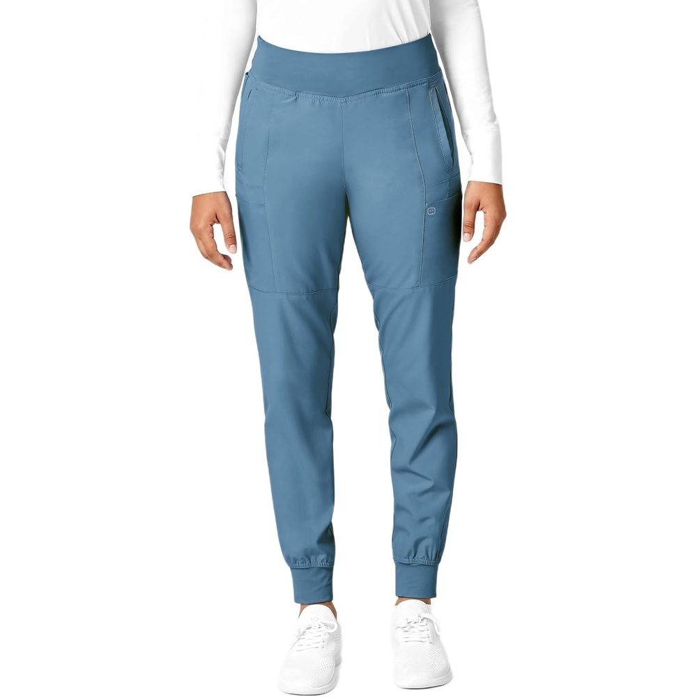 image:imageWINK Scrubs for Women W123 Comfort Waist Cargo Joggers Pants with 8 PocketsPacific Blue