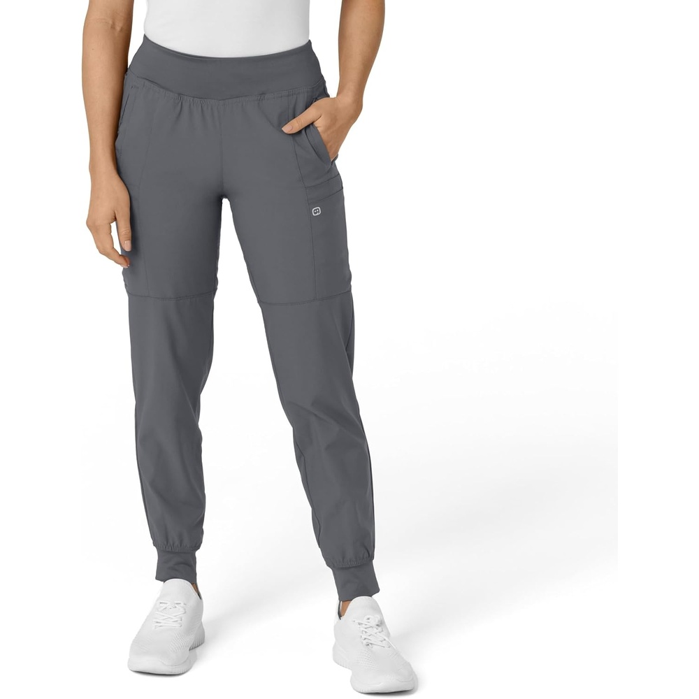 image:imageWINK Scrubs for Women W123 Comfort Waist Cargo Joggers Pants with 8 PocketsPewter