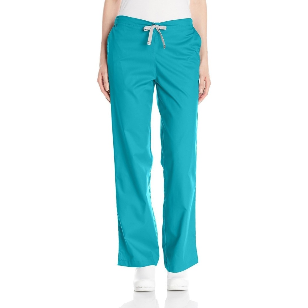 image:imageWink WonderWORK Womens Flare Leg Scrub Pant Teal Blue S