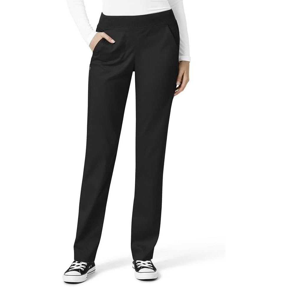 image:imageWonderWink Womens Knit Waist Cargo Scrub PantBlack