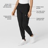 WINK Scrubs for Women, W123, Comfort Waist Cargo Joggers Pants with 8 Pockets(Black)