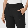 WINK Scrubs for Women, W123, Comfort Waist Cargo Joggers Pants with 8 Pockets(Black)