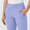 WINK Scrubs for Women, W123, Comfort Waist Cargo Joggers Pants with 8 Pockets(Ceil Blue)