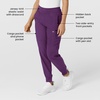 WINK Scrubs for Women, W123, Comfort Waist Cargo Joggers Pants with 8 Pockets(Eggplant)