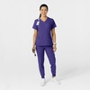 WINK Scrubs for Women, W123, Comfort Waist Cargo Joggers Pants with 8 Pockets(Grape)
