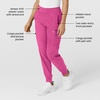 WINK Scrubs for Women, W123, Comfort Waist Cargo Joggers Pants with 8 Pockets(Hot Pink)