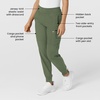 WINK Scrubs for Women, W123, Comfort Waist Cargo Joggers Pants with 8 Pockets(Olive)