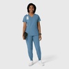 WINK Scrubs for Women, W123, Comfort Waist Cargo Joggers Pants with 8 Pockets(Pacific Blue)