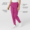 WINK Scrubs for Women, W123, Comfort Waist Cargo Joggers Pants with 8 Pockets(Raspberry)