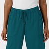 Wink Scrubs for Women, Boundless, Classic Wide Leg Cargo Pants with Full Drawstring and 8 Pockets(Caribbean)