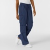 Wink Scrubs for Women, Boundless, Classic Wide Leg Cargo Pants with Full Drawstring and 8 Pockets(Navy)