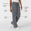 Wink Scrubs for Women, Boundless, Classic Wide Leg Cargo Pants with Full Drawstring and 8 Pockets(Pewter)
