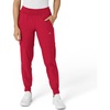 WINK Scrubs for Women, W123, Comfort Waist Cargo Joggers Pants with 8 Pockets(Red)