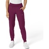 WINK Scrubs for Women, W123, Comfort Waist Cargo Joggers Pants with 8 Pockets(Wine)