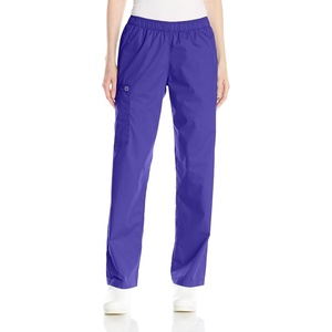 Wink Scrubs for Women, Boundless, Classic Wide Leg Cargo Pants with Full Drawstring and 8 Pockets(Grape)