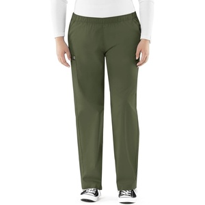 Wink Scrubs for Women, Boundless, Classic Wide Leg Cargo Pants with Full Drawstring and 8 Pockets(Olive)
