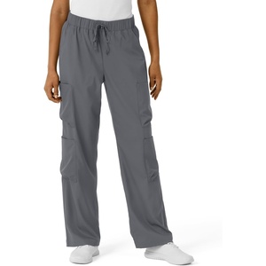 Wink Scrubs for Women, Boundless, Classic Wide Leg Cargo Pants with Full Drawstring and 8 Pockets(Pewter)
