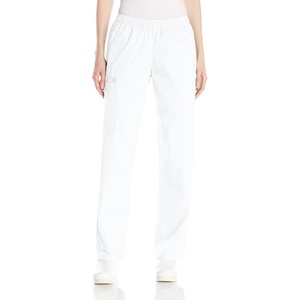 Wink Scrubs for Women, Boundless, Classic Wide Leg Cargo Pants with Full Drawstring and 8 Pockets(White)