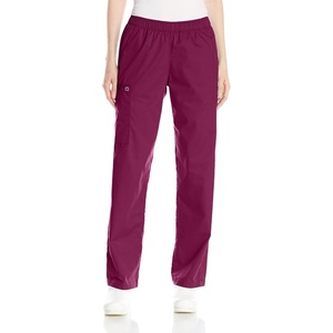 Wink Scrubs for Women, Boundless, Classic Wide Leg Cargo Pants with Full Drawstring and 8 Pockets(Wine)