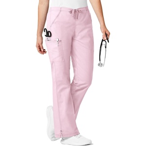 WonderWink Women’s WonderFlex Grace Flare Leg Cargo Pant, Rose Blush, 2X