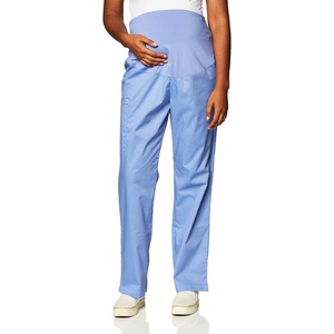 WonderWink Women’s Wonderwork Scrubs for Maternity Cargo Scrub Pants(Ceil Blue)