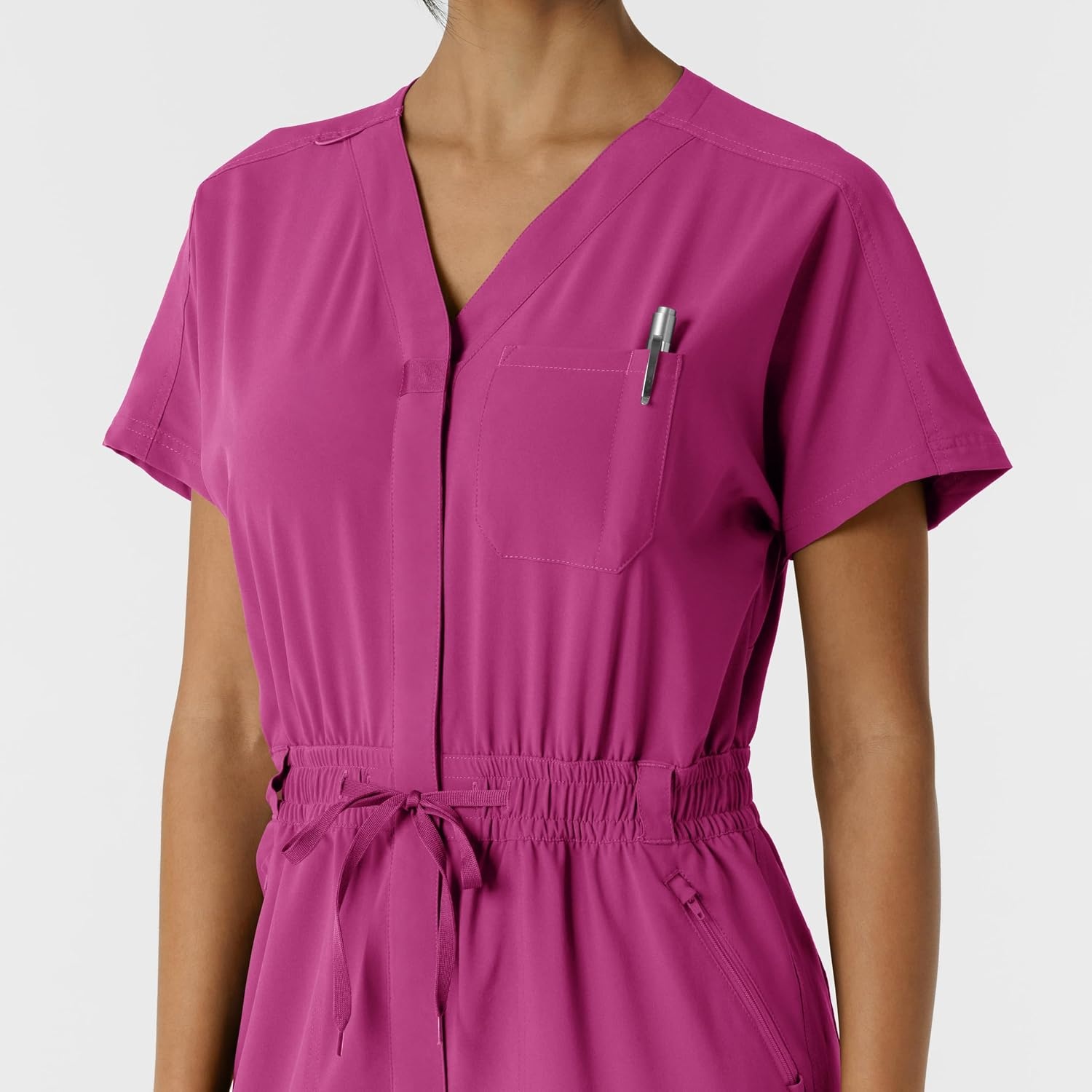 image:imageWINK RENEW Womens Cargo Jogger Scrub JumpsuitRaspberry