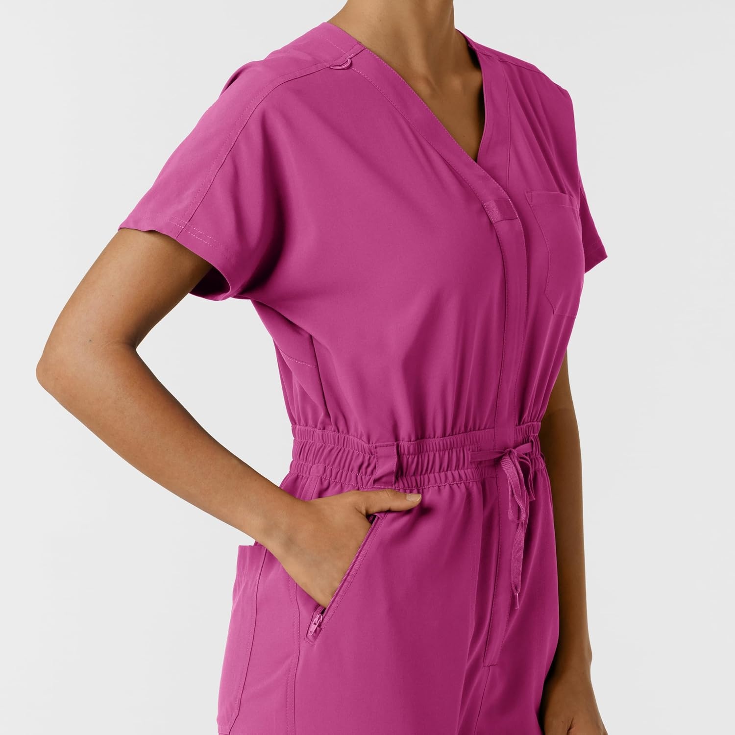image:imageWINK RENEW Womens Cargo Jogger Scrub JumpsuitRaspberry