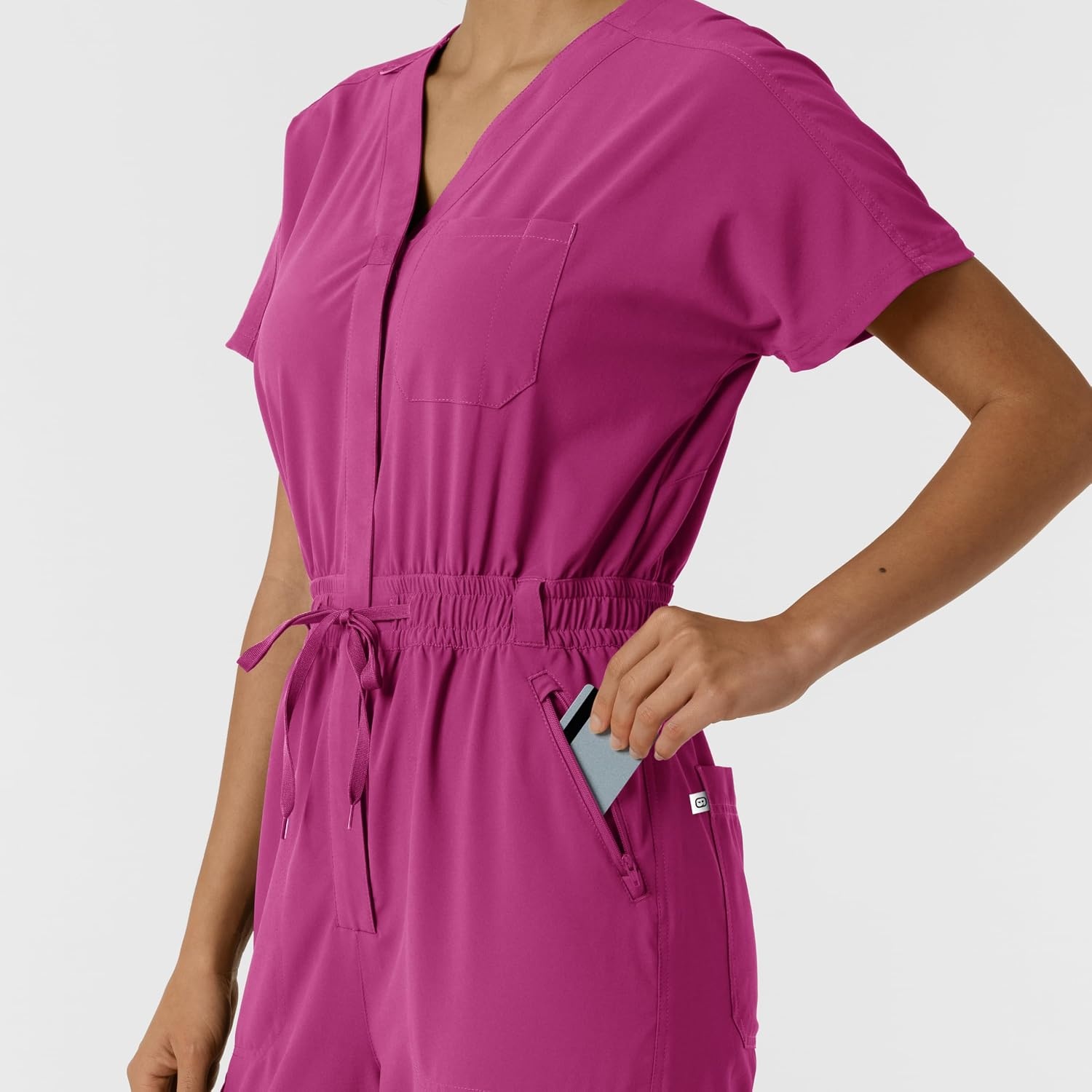image:imageWINK RENEW Womens Cargo Jogger Scrub JumpsuitRaspberry