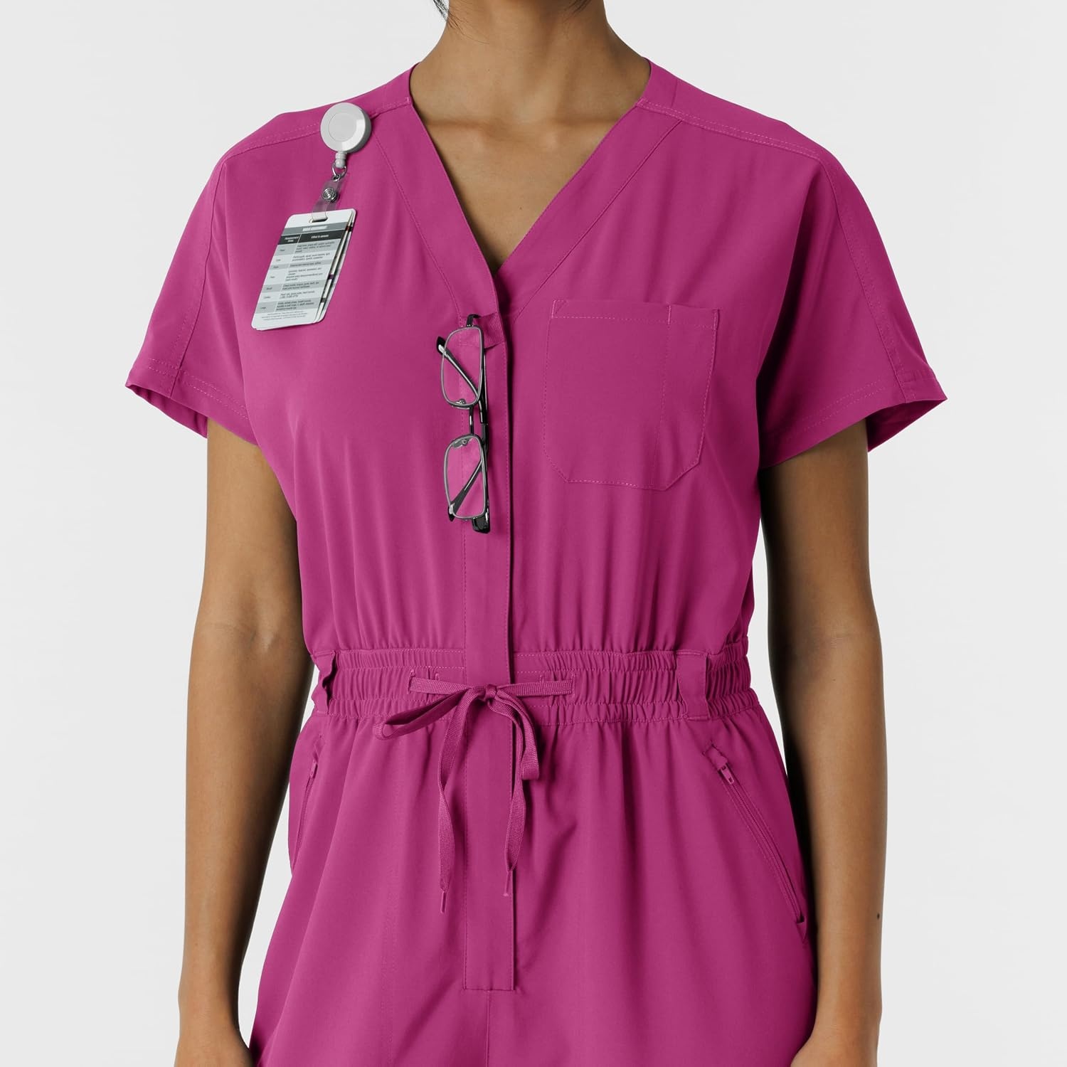 image:imageWINK RENEW Womens Cargo Jogger Scrub JumpsuitRaspberry