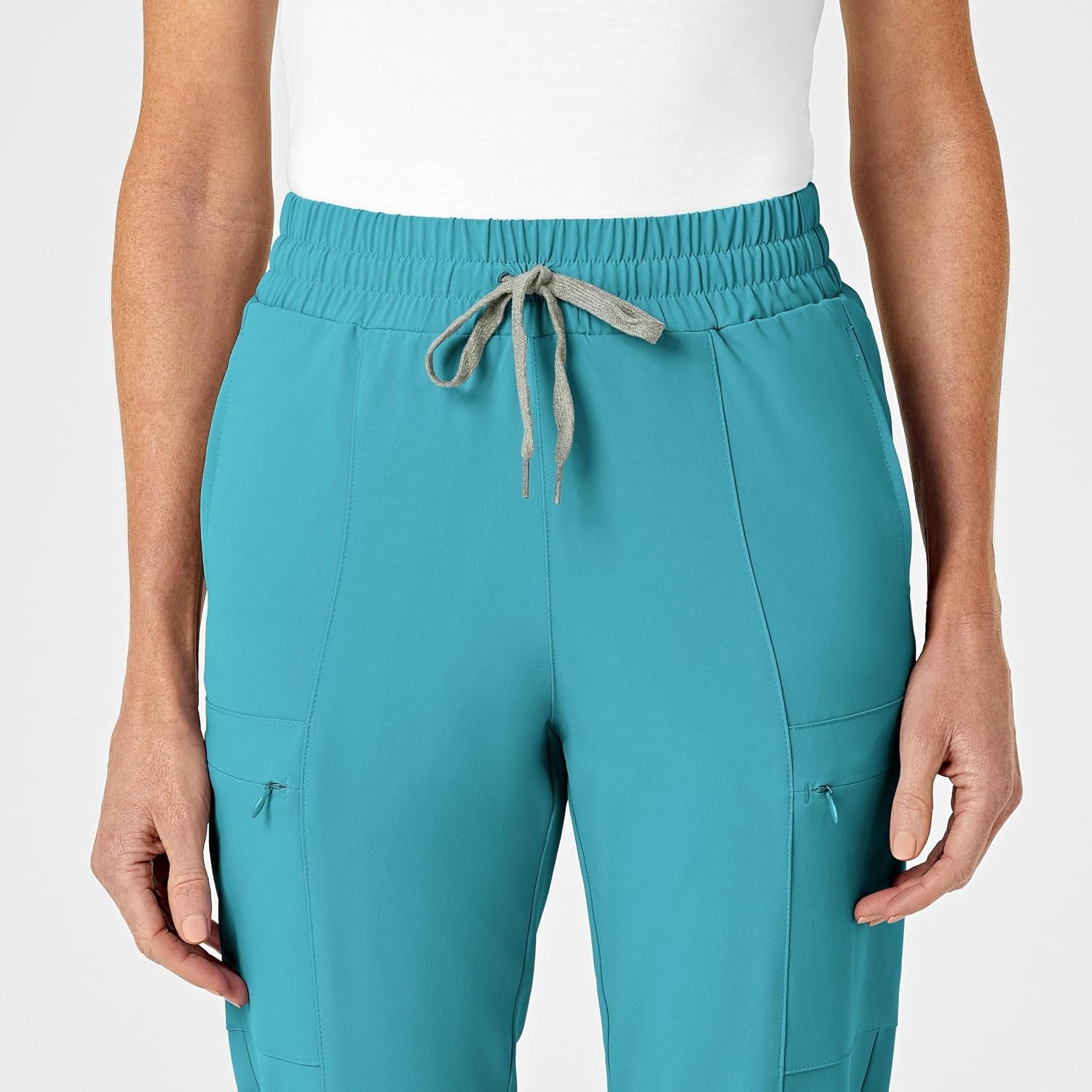 image:imageWINK Renew Womens High Waist Slim Leg Scrub PantTeal Blue