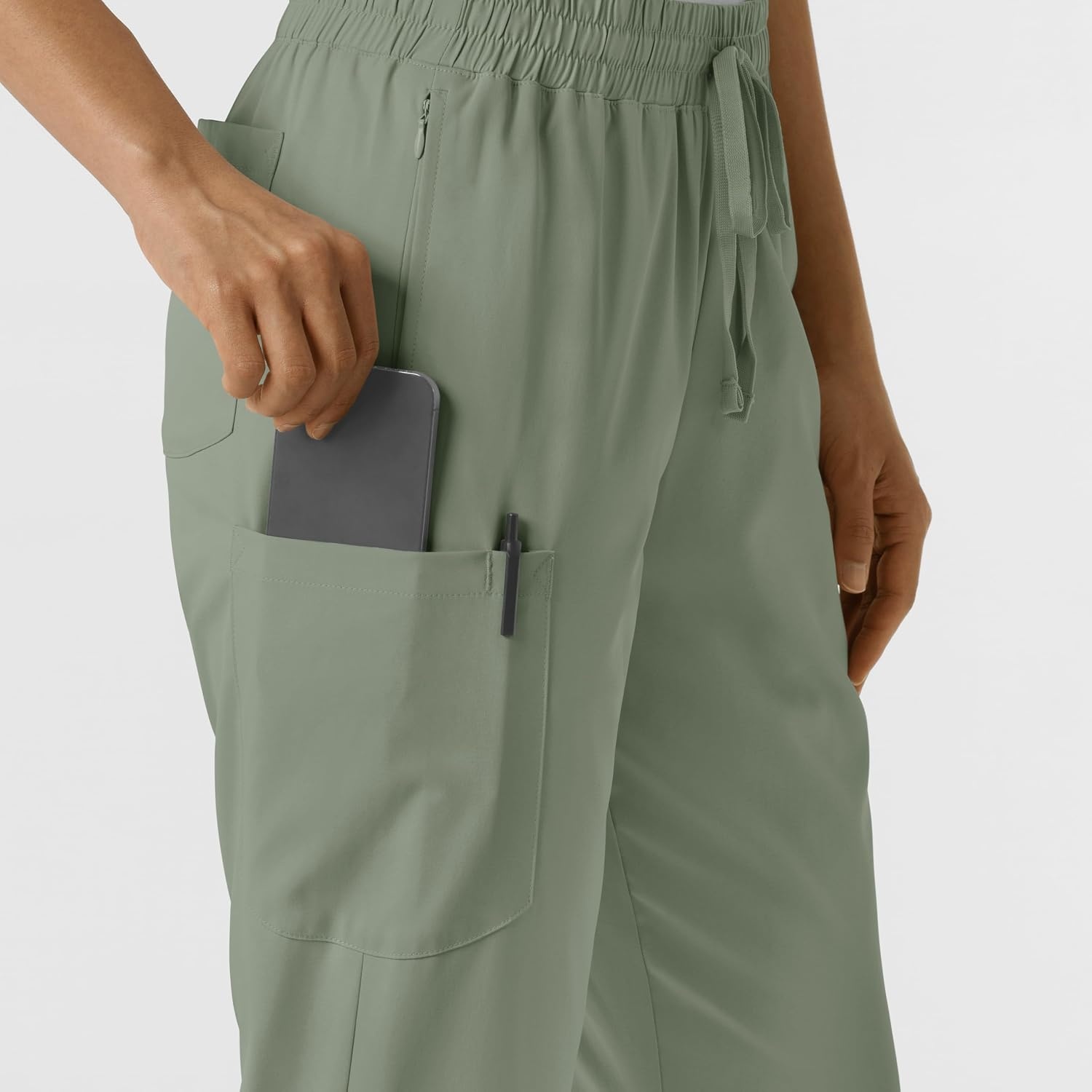 image:imageWINK Scrubs for Women Boundless Bootcut Pants with Drawstring and 6 PocketsSage