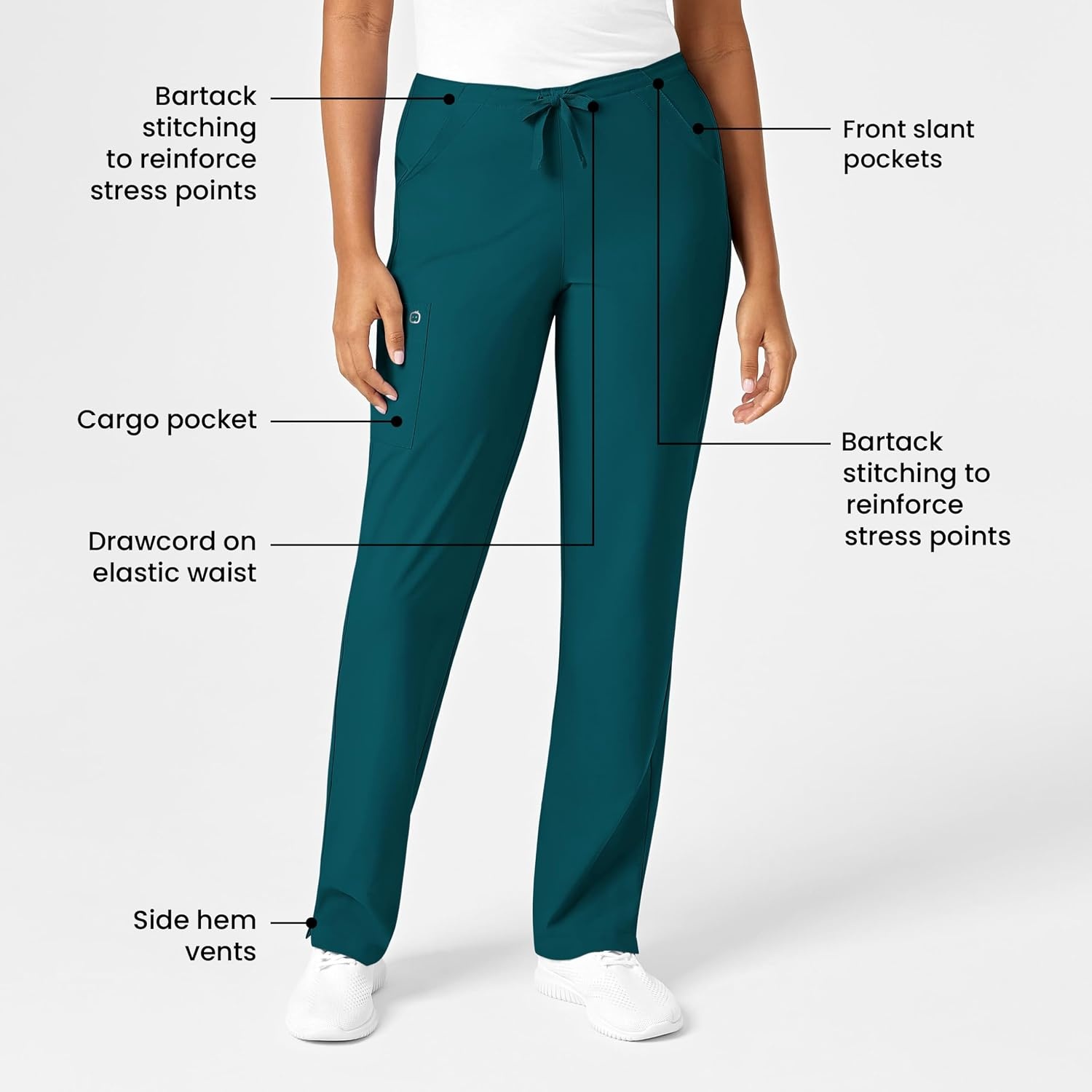 image:imageWINK W123 Womens Drawstring Scrub PantCaribbean