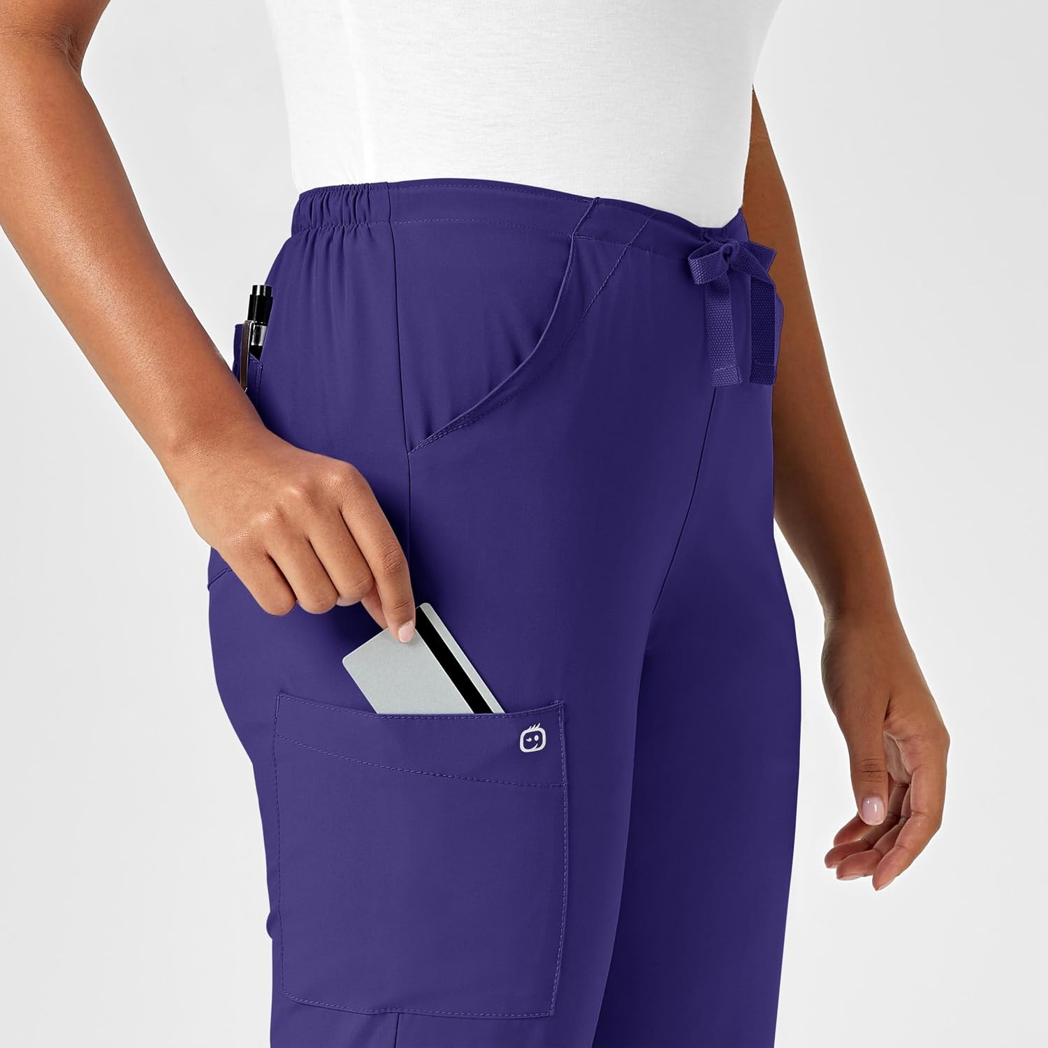 image:imageWINK W123 Womens Drawstring Scrub PantGrape