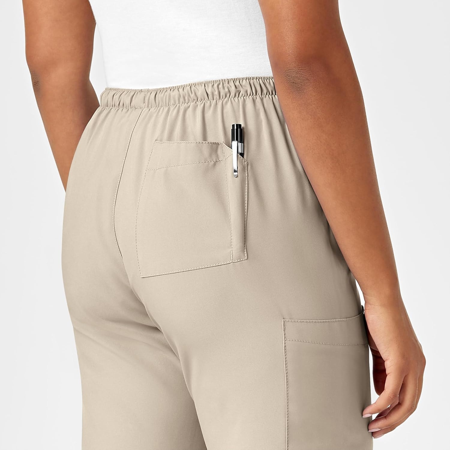 image:imageWINK W123 Womens Drawstring Scrub PantKhaki