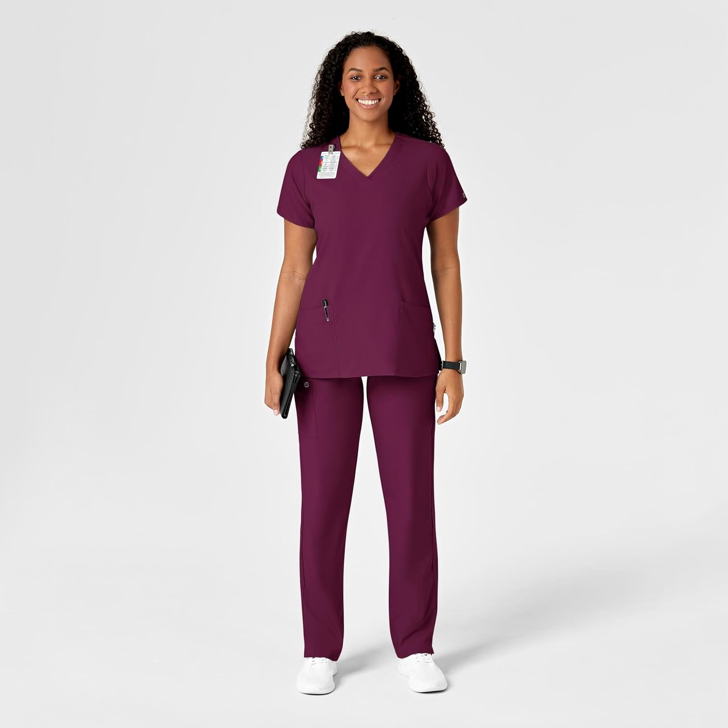 image:imageWINK W123 Womens Drawstring Scrub PantWine