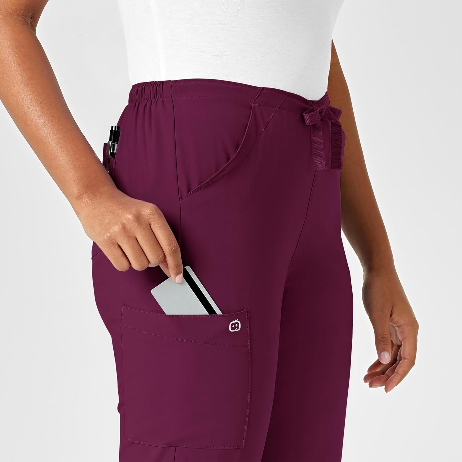 image:imageWINK W123 Womens Drawstring Scrub PantWine