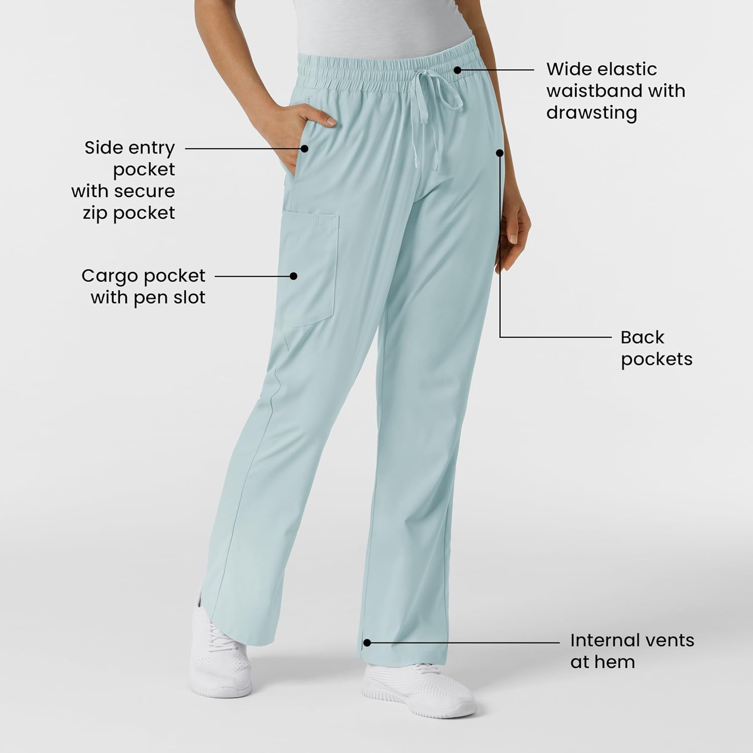 image:imageWink Boundless Womens Bootcut Scrub PantSky Blue