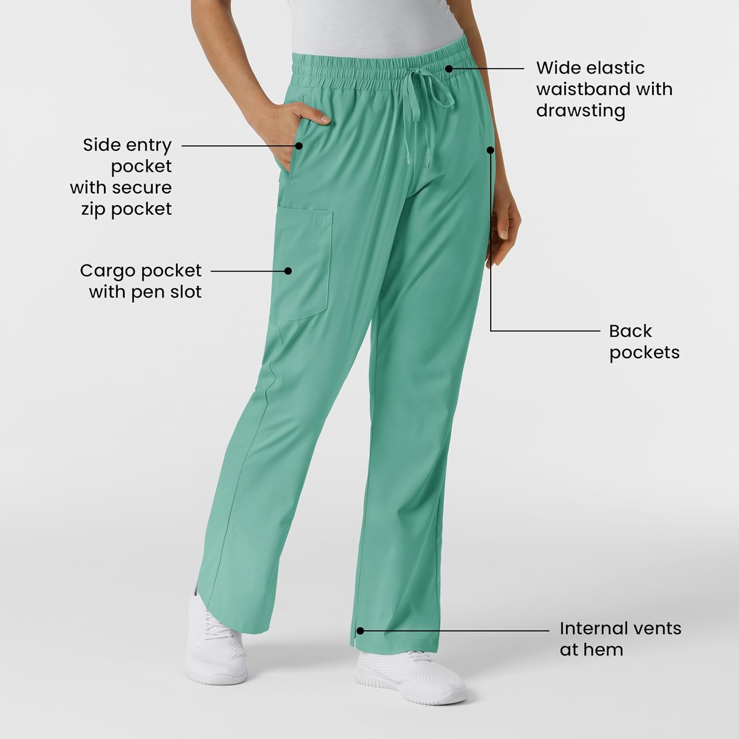 image:imageWink Boundless Womens Bootcut Scrub PantTurquoise