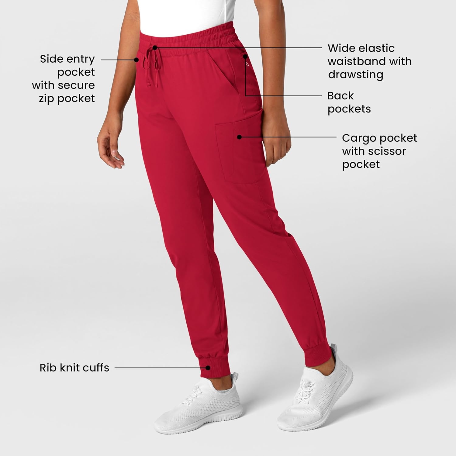 image:imageWink Boundless Womens Jogger Scrub PantRed