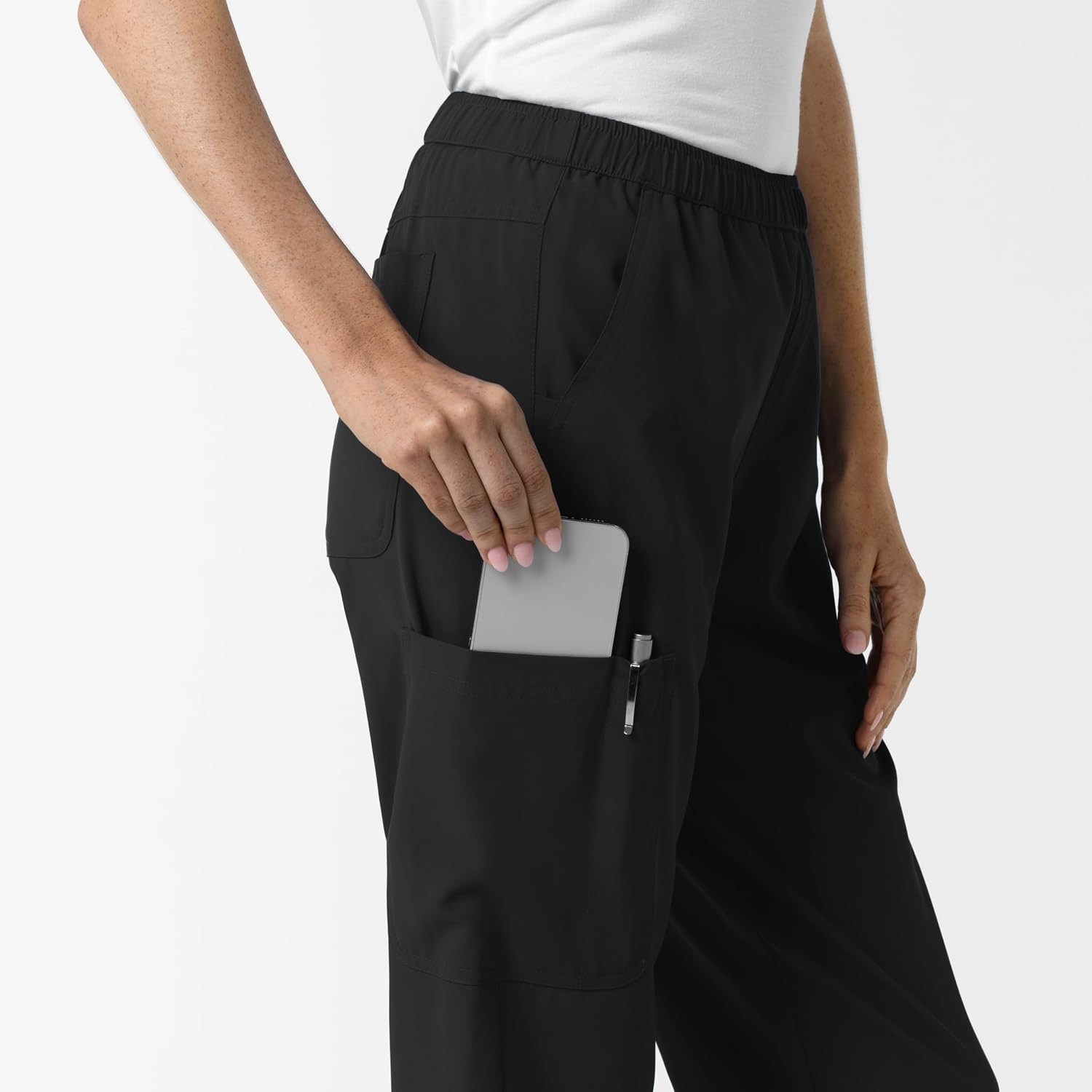 image:imageWink NURTUR Womens Slim Leg Scrub PantBlack
